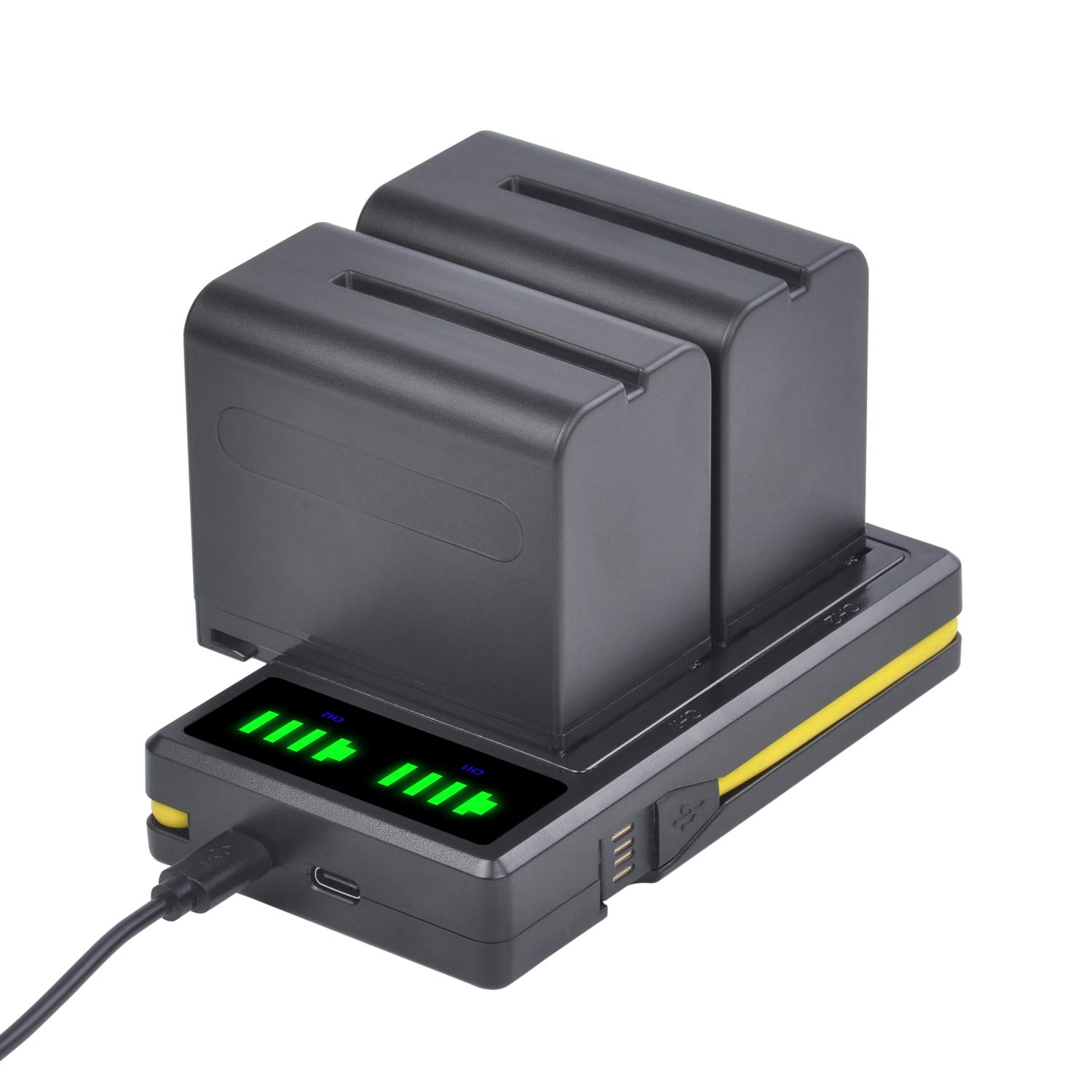 NP-F960 NP-F970 Battery, Pickle Power 7800mAh NP F960 F970 Battery and LED Dual Charger for Sony NP-
