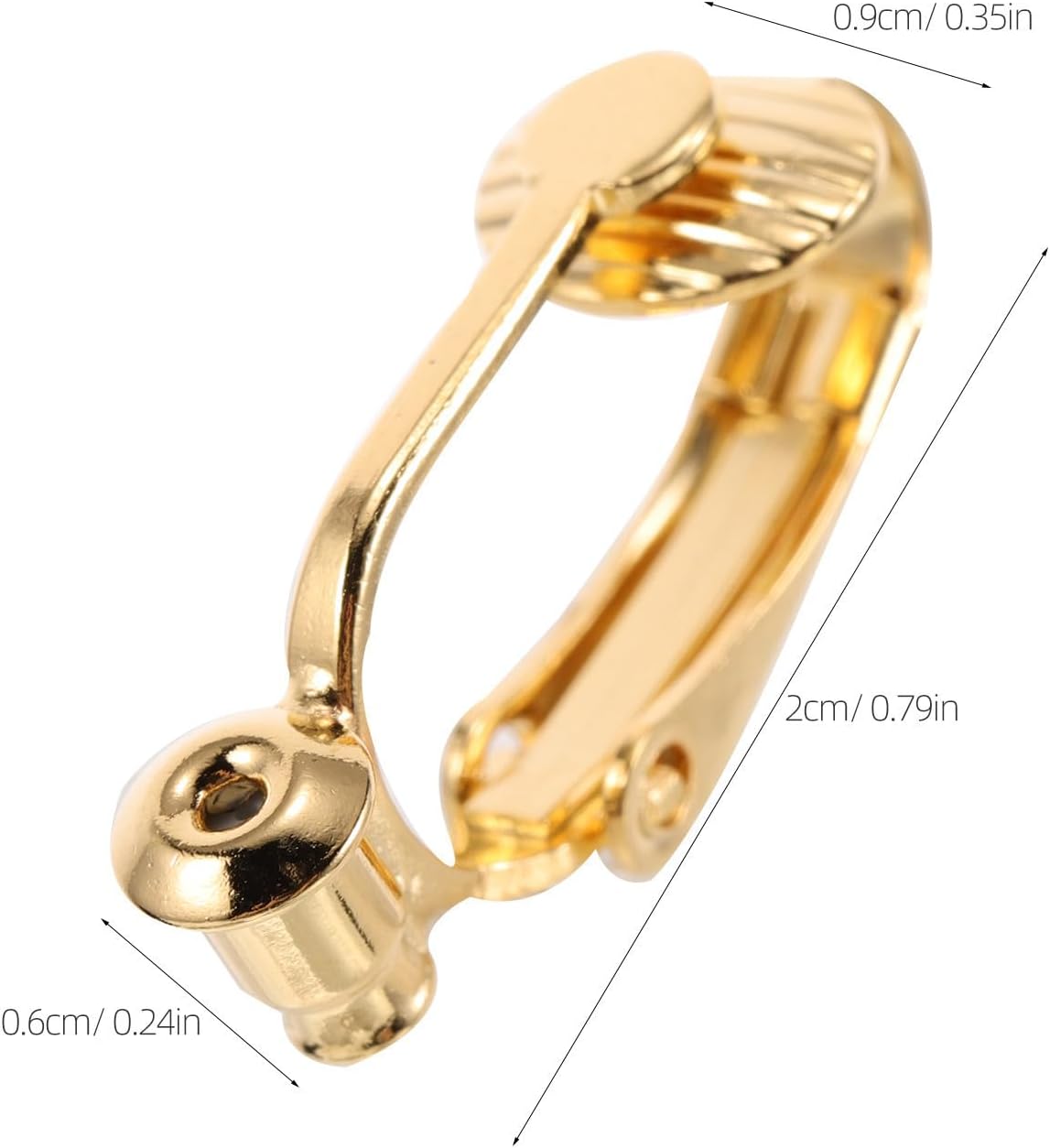 20pcs Gold Copper Ear Clip Converter for Women Screw Tightening image 2