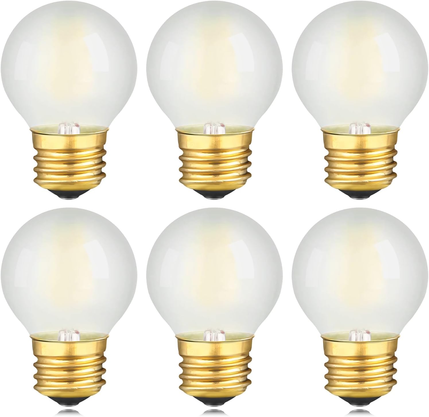 E26 LED Bulb 25W Equivalent Frosted E26 LED Light Bulb Dimmable Small Edison Bulbs Soft White 3000K 200LM 2W A50 LED Globe Bulb Chandelier Vanity Ceiling Fan Light Bulbs, 6 Pack