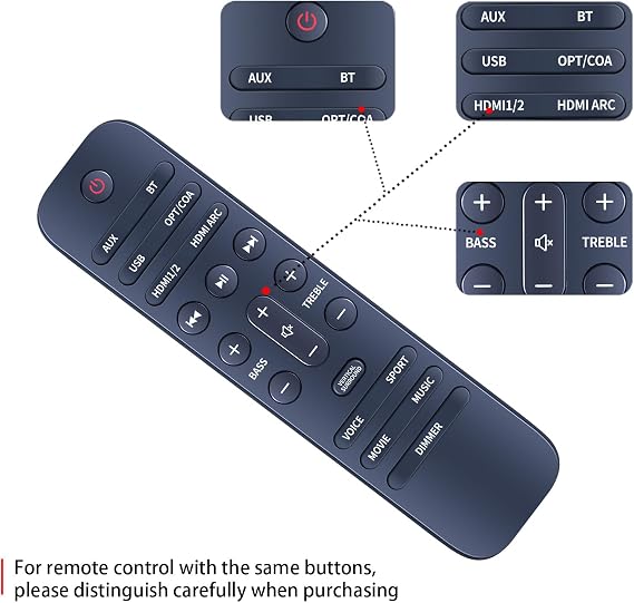 Replace Remote for GRUNDIG DSB 1000 DSB 2000 DSB 2100 Dolby Atmos Soundbar