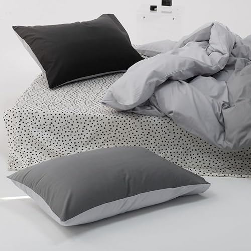 Vista 13 de BlueBlue Juego de funda de edredón azul para niños, tamaño Queen, 100% algodón, para niños, niñas, adolescentes, azul oscuro a blanco, cambio 1