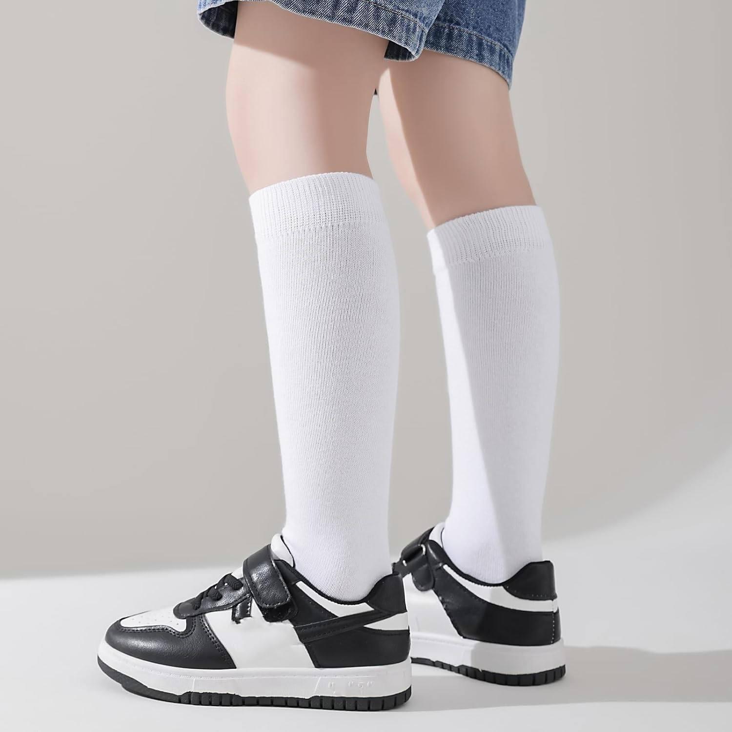 Knee High Socks for Girls Boys School Uniform Set - 3/6 Pack Cotton Tube Socks in Black, White, Navy Blue - Image 4