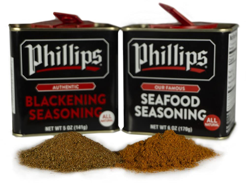 Pack of Phillips Seafood Seasoning & Blackening Seasoning 2 Pack Bundle used in Phillips Seafood Restaurants