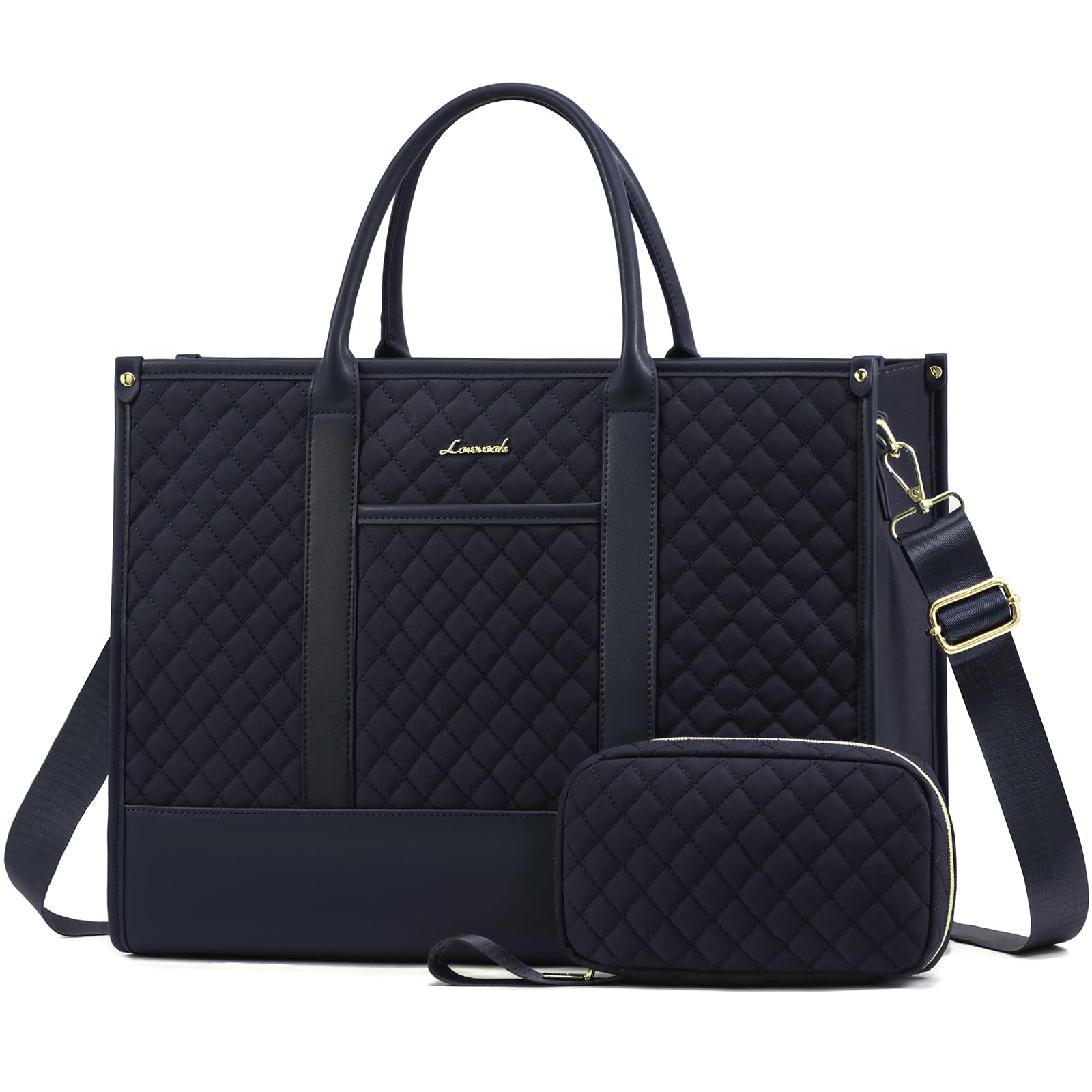 LOVEVOOK Laptop Bags for Women, 15.6 inch Waterproof Work Tote Bag with Clutch, Professional Teacher Computer Purse Lightweight Shoulder Bag Travel,