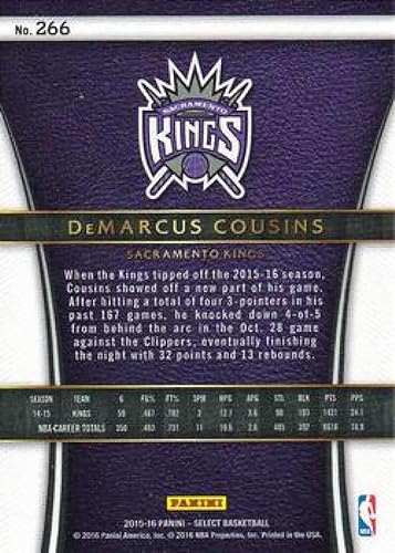 Miniatura 2 de 2015-16 Select Basketball Courtside SSP #266 DeMarcus Cousins Sacramento Kings Official NBA Trading Card made by Panini America