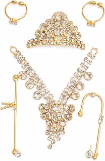 Radharamana Store Laddu Gopal Shringar Set Size 0-4 Gold Plated Mukut Necklace Jewellery Set for Bal Gopal Krishna Idol St... Price In India