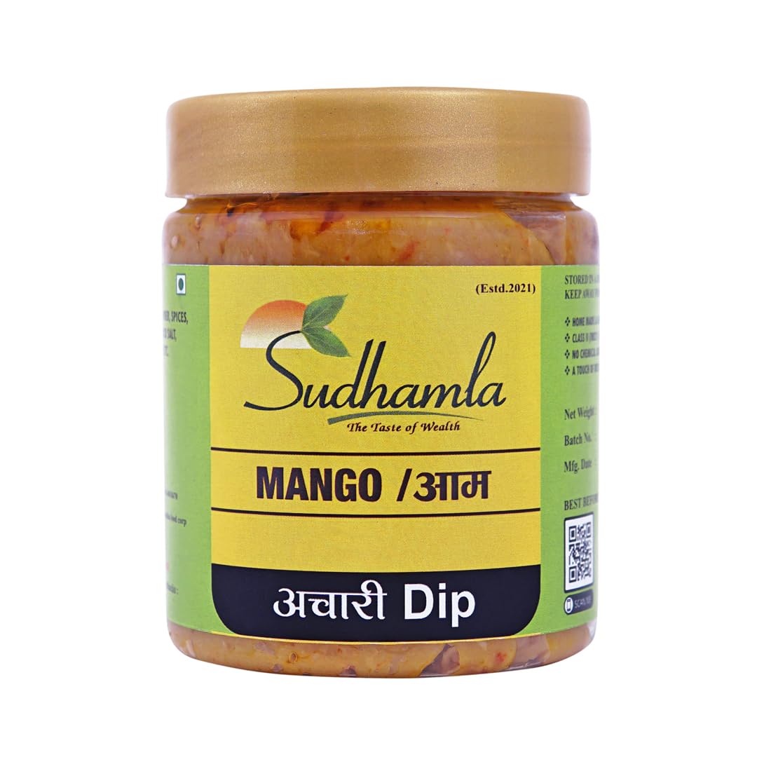 Sudhamla Traditional Rajasthani Mango Pickle - 100 gm Dry Mango Pickle with Authentic Village-Style Recipe Masaledar Aam Ka Achar with No Added Preservatives, Artificial Colors, or Harmful Chemicals