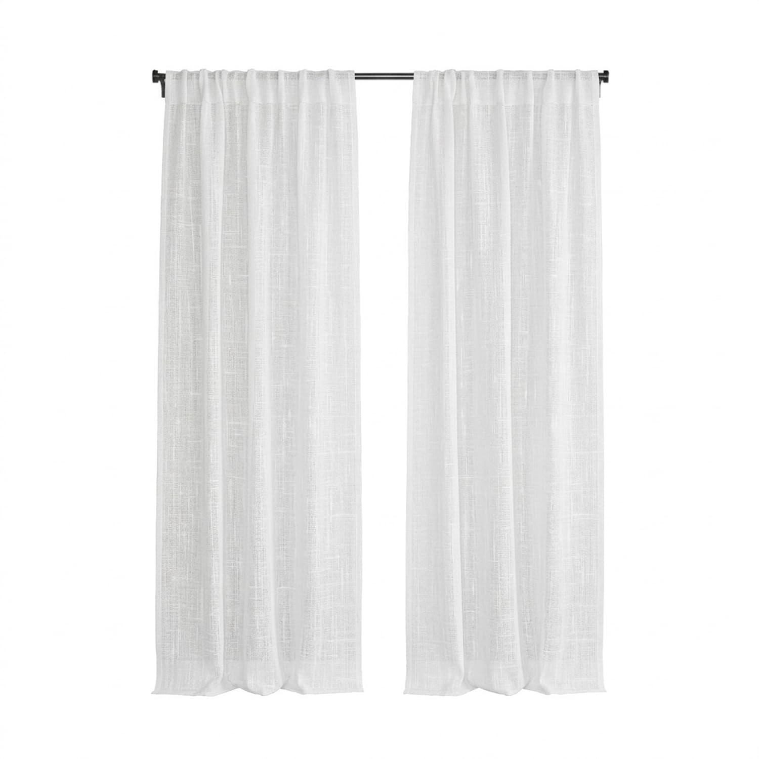 domus&trend Tenda Puro Lino 100% Made in Italy, Telo d'Arredo Grandi Altezze, Finitura Sartoriale Bastone e Binario, Semifiltranti 1 Pannello Tende per Interni Soggiorno (Bianco, 140 cm_x_310 cm)