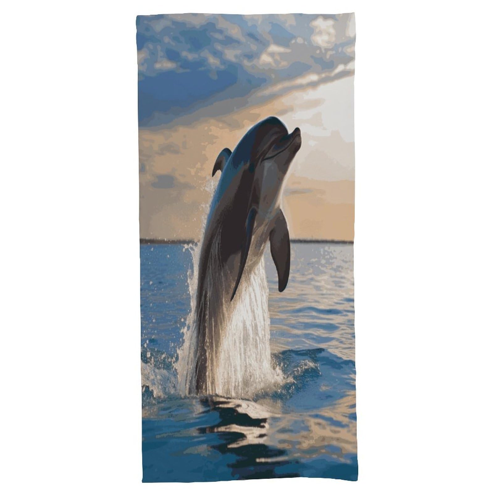 Fekiloot Men's Style Funny Animal Dolphin Bath Towel Highly Absorbent,Beach Towels For Wo,Pool Towel Bathroom Essential For Beach,Gym,Travel, Camp