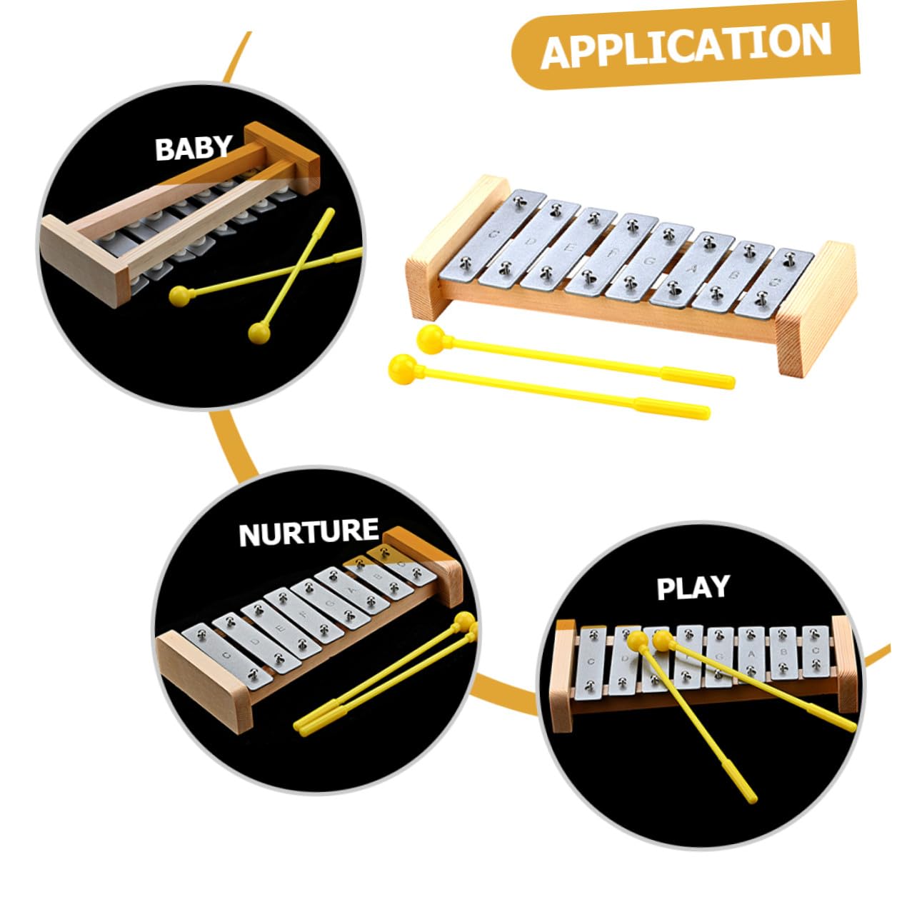 BESTonZON Xilofono Di Legno Per Ragazzo Ragazza Strumento Musicale Giocattolo Percussioni Colori Vivaci Per Stimolare Immaginazione Suono e Piacevole Per Sviluppare Capacità Motorie Fini