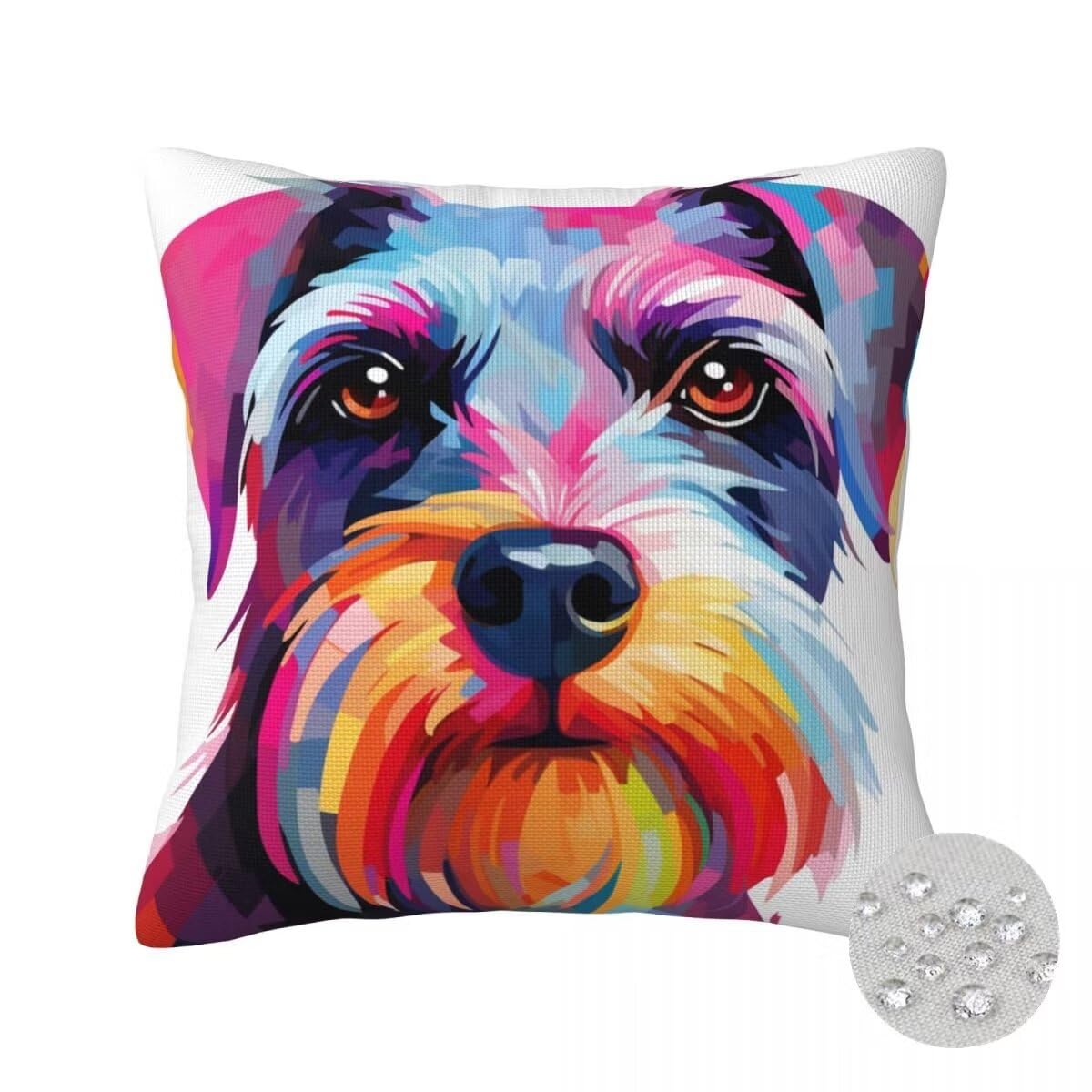 Housse de coussin 50x50 cm imperméable lot de 2 chiens chats FS304