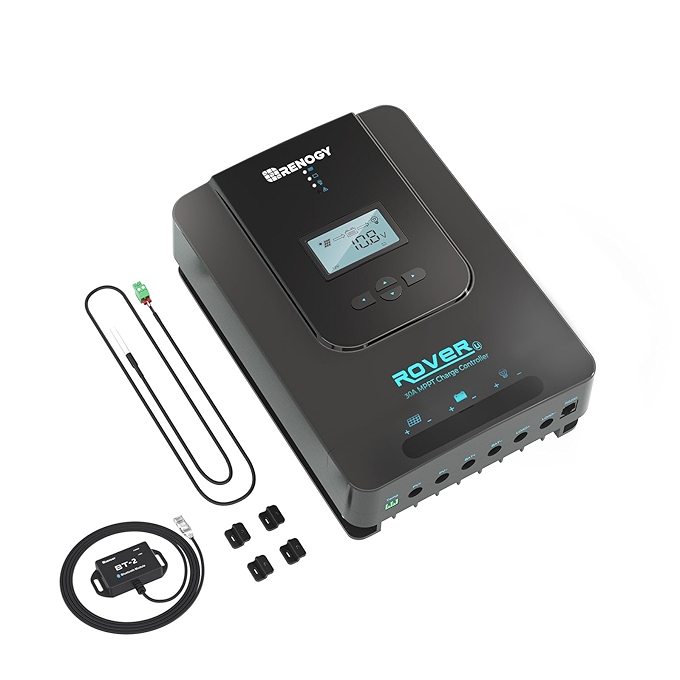 Renogy 30A MPPT太阳能充电控制器 带LCD显示屏及蓝牙模块适用于凝胶、密封、洪水及锂电池