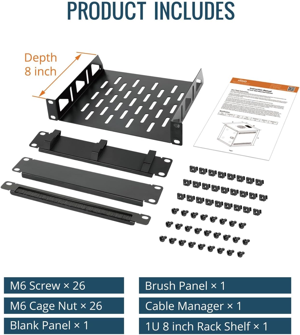 Tecmojo 12U 10 inch Network Cabinet & 2 Pack 1U Blank Panel
