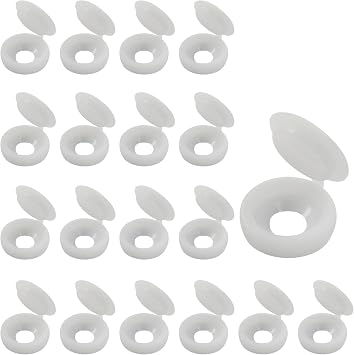 Hinged Screw Cover Caps, Medium, White | 100 Pcs, Plastic Shutter Caps, Small Snap Covers, Hinged Washer Flip