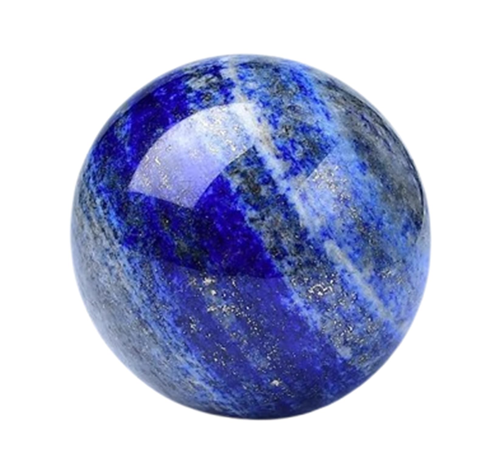 AUOQKQUT Lapis Lazuli Quartz Crystal Balls with Wooden Stand, Decorative Blues Gemstone Divination Sphere,52~55mm
