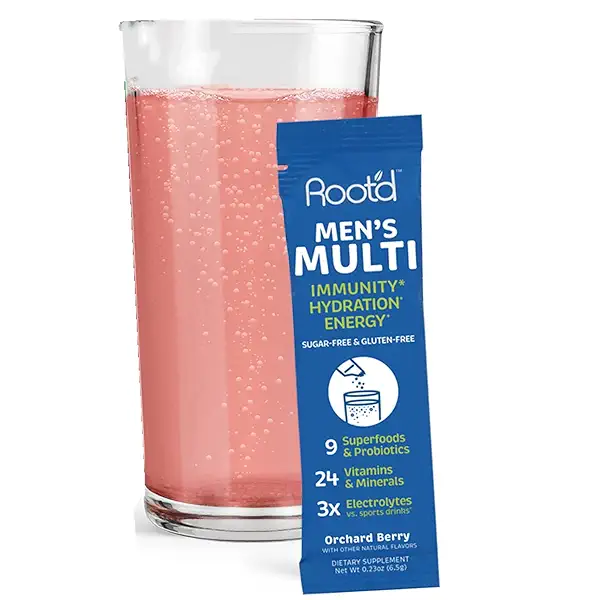 Root'd - Powder Multivitmian with Electrolytes and probiotics, Sugar Free (1 Pack, for Him) 1