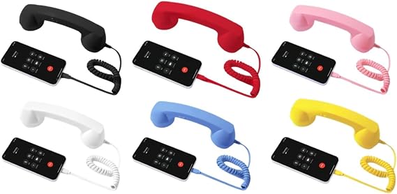 Retro Phone Handset, 2026 New Type-C Wired Telephone Handset, Vintage Wired-Plug Handheld Cell Phone Receiver with Microphone,Suitable for Cell Mobile Video Conferences