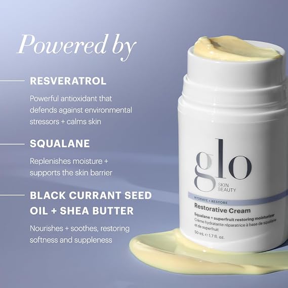 Glo Skin Beauty Restorative Cream Moisturizer, Dry Skin, 1.7 oz