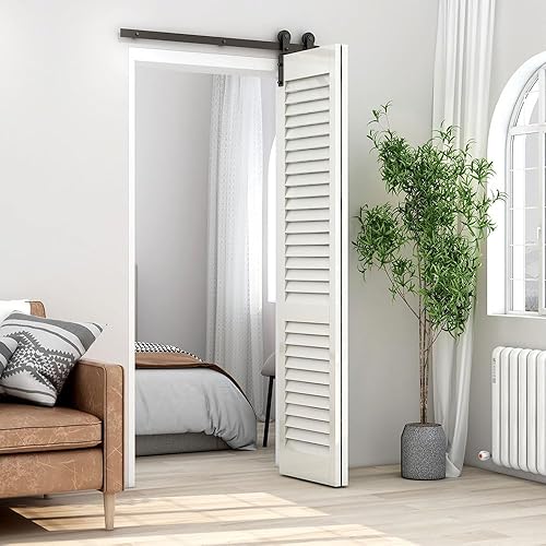 Miniatura 2 de TOIMIOTOIM Kit de herrajes para puerta de granero plegable de 42 pulgadas, kit de rodillos de alta resistencia de 3.5 pies para puertas de 19 x 2