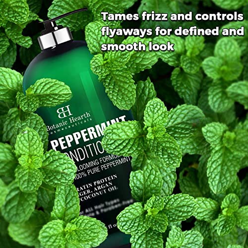 Botanic Hearth Peppermint Hair Conditioner - Hair Conditioner For Dry Damaged And Color Treated Hair - Volumizing Conditioner For Fine And Thin Hair - Paraben & Sulfate Free - Men & Women - 16 Fl Oz #TOP3
