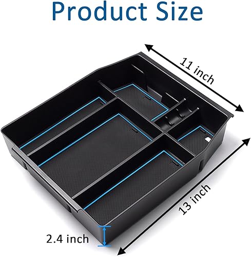 Miniatura 18 de Bandeja organizadora de consola central para Ford F150 2021 2022 2022 2023 2024 Accesorios Interior Almacenamiento secundario Reposabrazos Caja