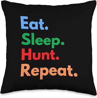 Eat Sleep Hunt Repeat for Trackers, Hunters & Hunting Lovers Throw Pillow
