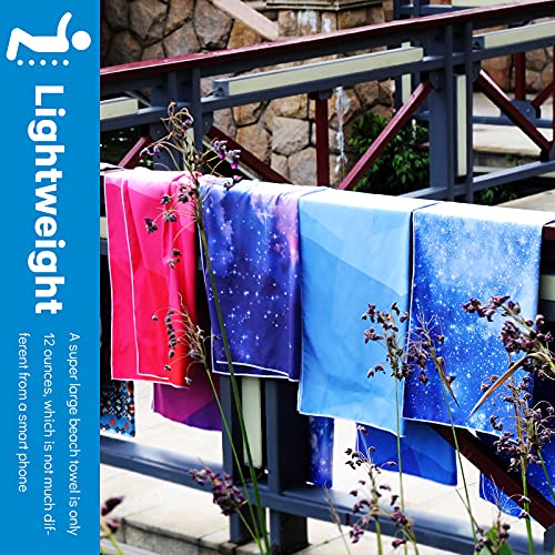 Syourself Microfiber Beach Towel For Travel, 71"X 35",Extra Large Beach Towels,Quick Dry,Super Absorbent, Lightweight Sand Free Towel For Pool, Swim, Water Sports, Gym, Camping,Outdoor,Picnic(Gblue) #TOP5