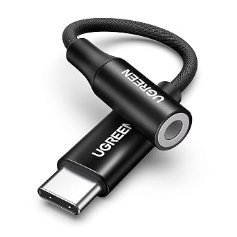 UGREEN USB C to 3.5mm Audio Adapter Type C to Aux 24bit/96kHz, Black | HiFi DAC, USB-C to Headphone Jack Dongle Cable Compatible with iPhone 17 16 Pro Max/16 Plus, iPad, Galaxy S26 Ultra, Pixel 10