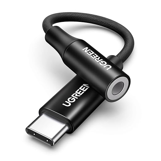 UGREEN USB C to 3.5mm Audio Adapter Type C to Aux 24bit/96kHz, Black | HiFi DAC, USB-C to Headphone Jack Dongle Cable Compatible with iPhone 17 16 Pro Max/16 Plus, iPad, Galaxy S26 Ultra, Pixel 10