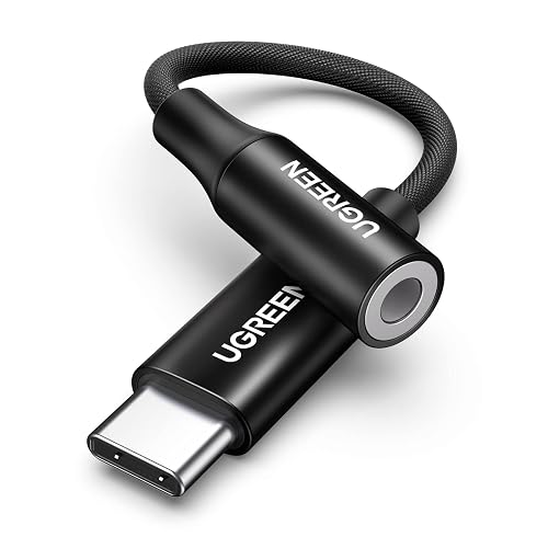 UGREEN USB C to 3.5mm Audio Adapter Type C to Headphone Aux Jack Dongle 24bit/96kHz HiFi DAC Cable Cord Compatible with iPhone 17 16 Pro Max/16 Plus, iPad, Galaxy S25 S24 Ultra, Pixel 10, Black - 1 - Black