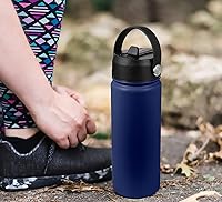 Vista 8 de Tapa de popote para Hydro Flask de boca ancha de 32, 40 onzas, tapas de popote con mango flexible y popotes compatibles con HydroFlask, tapa