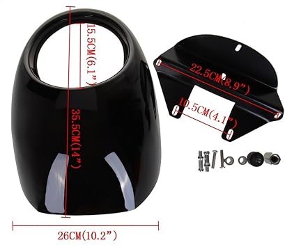 Motorcycle Headlight Grill Motorcycle Headlight Fairing Mask Light For Sportster For Dyna For Street Bob FX/XL 883 For Custom 1200 Front Fork Mount Kit