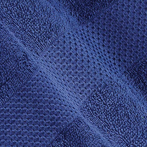 Image of Amazon Brand - Solimo Cotton 12 Piece Face Towel Set, 380 GSM (Baltic Blue, Twilight Blue, Brick Red)