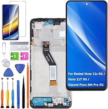 Screen for Xiaomi Redmi Note 11S 5G/Note 11T 5G LCD Screen Replacement for Xiaomi Poco M4 Pro 5G Display Assembly Repair Kit (Black with Frame)