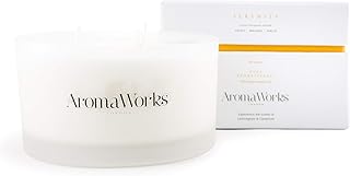 AromaWorks Serenity 3 Wick Soy Wax Candle - Lemongrass, Neroli and Sweet Geranium Aromas - Uplift, Balance & Focus - Natural, Vegan, Cruelty Free - Large 14.1oz