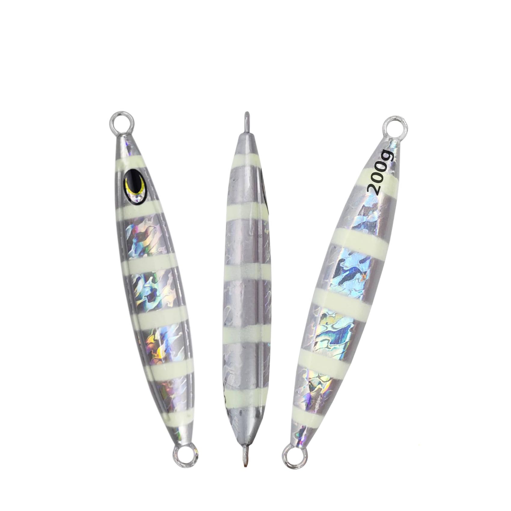 Eupheng Heavy Duty Fishing Jigs Saltwater 200g/300g/400g/500g, Glow in Dark Roller Slow Fall Lead Jig Deep Sea Fishing Jigging Lures for Tuna, Salmon,
