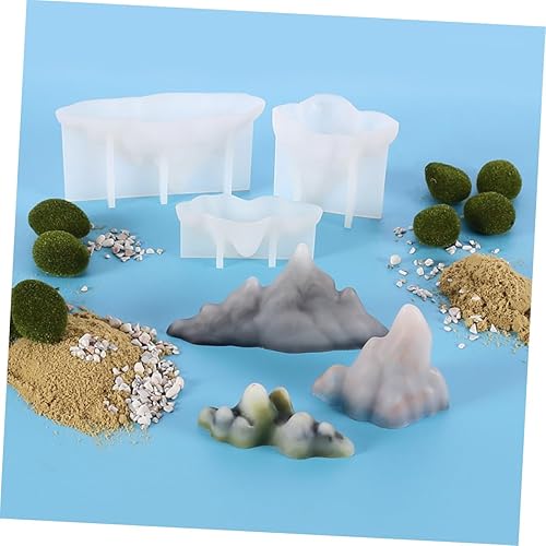 Miniatura 6 de Healifty 3 moldes de silicona de montaña 3D molde de fundición de resina de montaña de nieve, micro adornos de paisaje, molde de fundición de resina