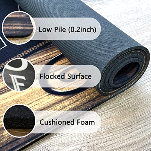 Earthall Laundry Room Rug Runner Brown 20"X48" Non Slip Waterproof Laundry Mats For Laundry Room Decor Washable Floor Laundry Rug For Laundry Room, Mudroom, Kitchen, Washroom #TOP5