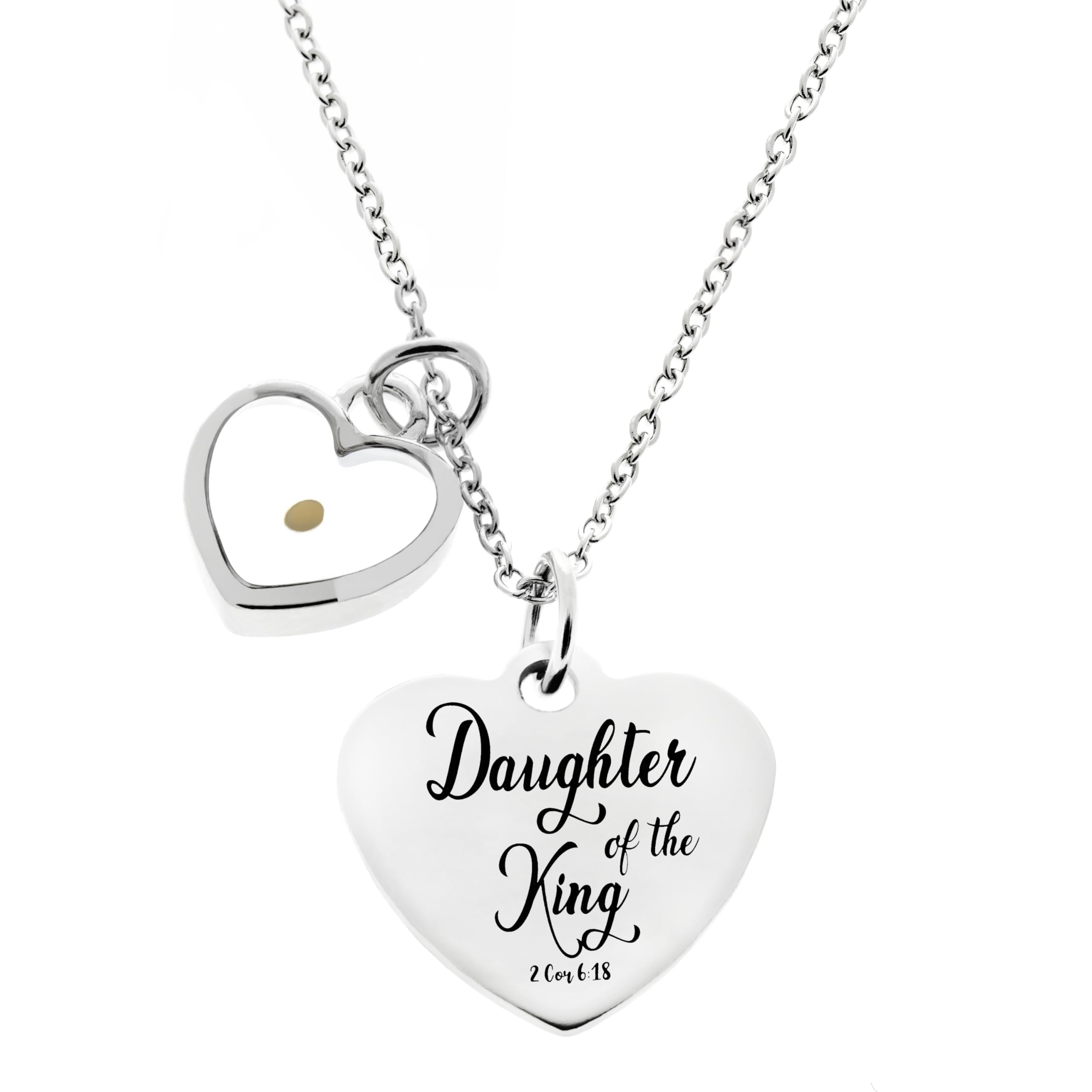 HOPE INSPIRED Real Mustard Seed Necklace Heart Faith Necklace for Women Christian Gifts