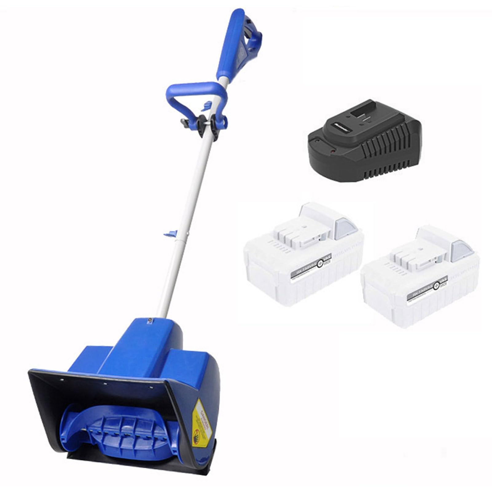 Pala da neve senza fili, 24 V, ricaricabile, design pieghevole, con manico regolabile, per patio e fattoria, include 2 batterie ricaricabili