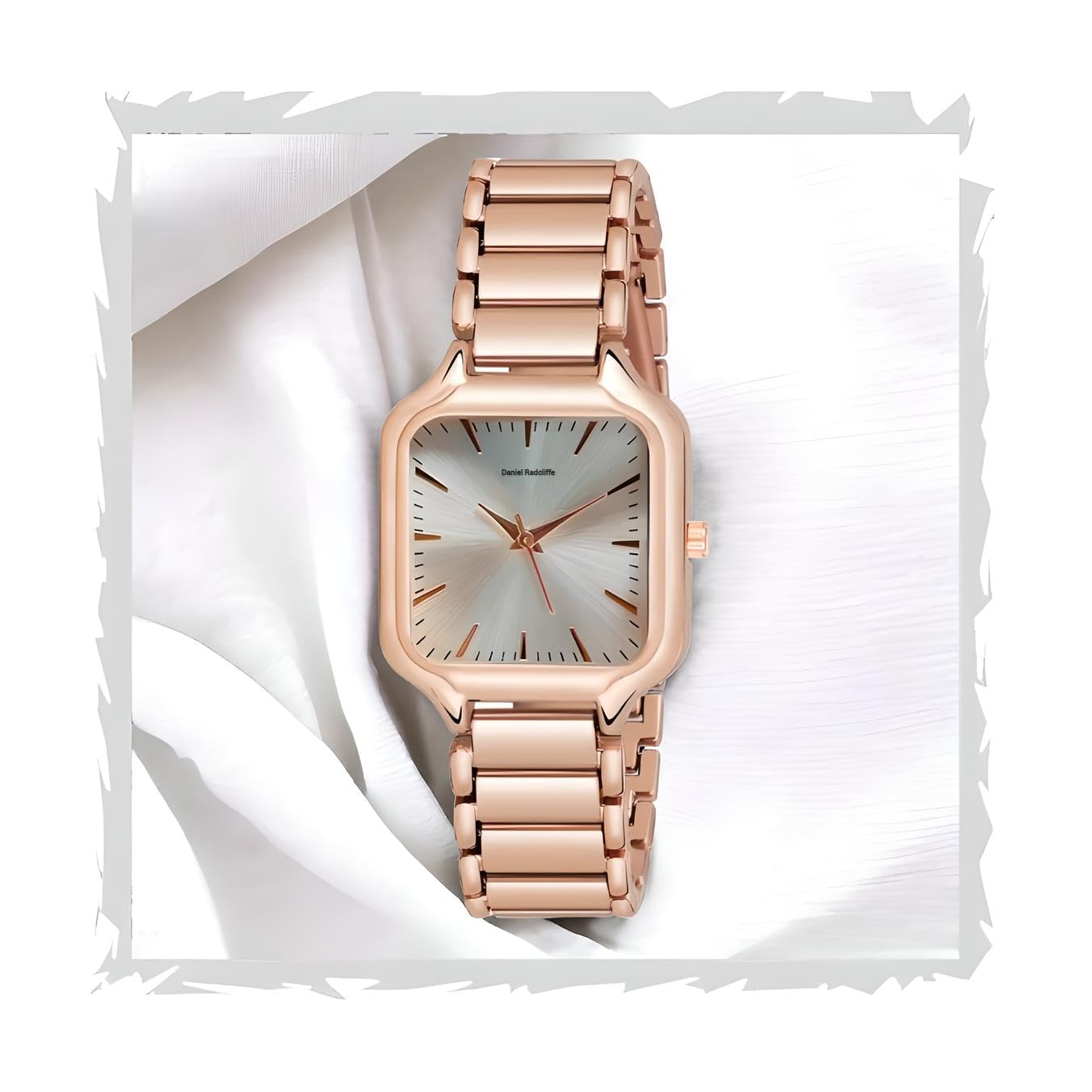 AMERICANVIBER Rose Gold Plated Sqaure dial treding Women Watch (White dial) Press Button Lock Looks Attractive (B0D9YXM9S7) Amazon Price History, Amazon Price Tracker