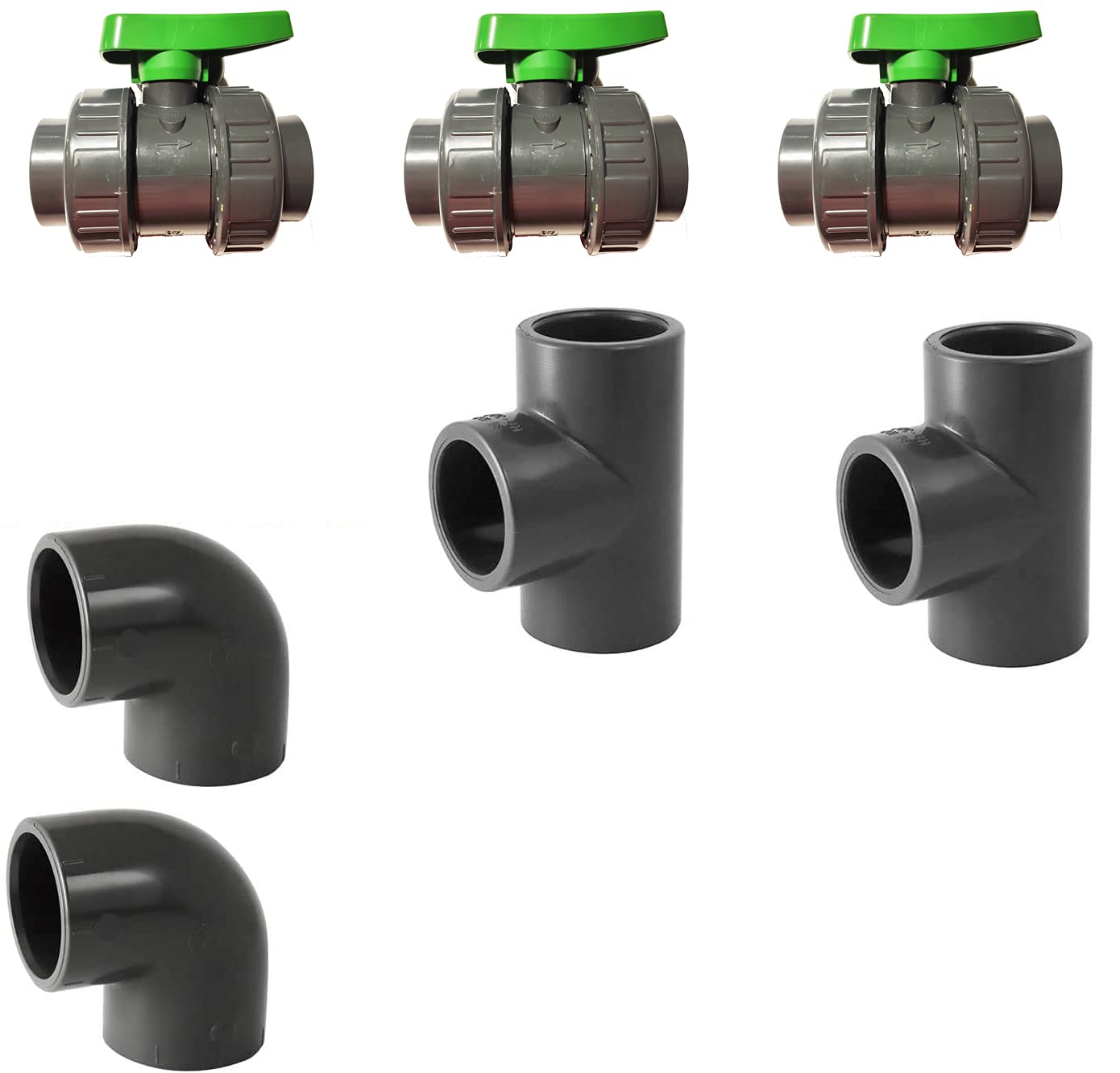 Kit Bypass 50mm 3 X Vannes 50mm / 2 X Té 50mm / 2X Coudes 50MM