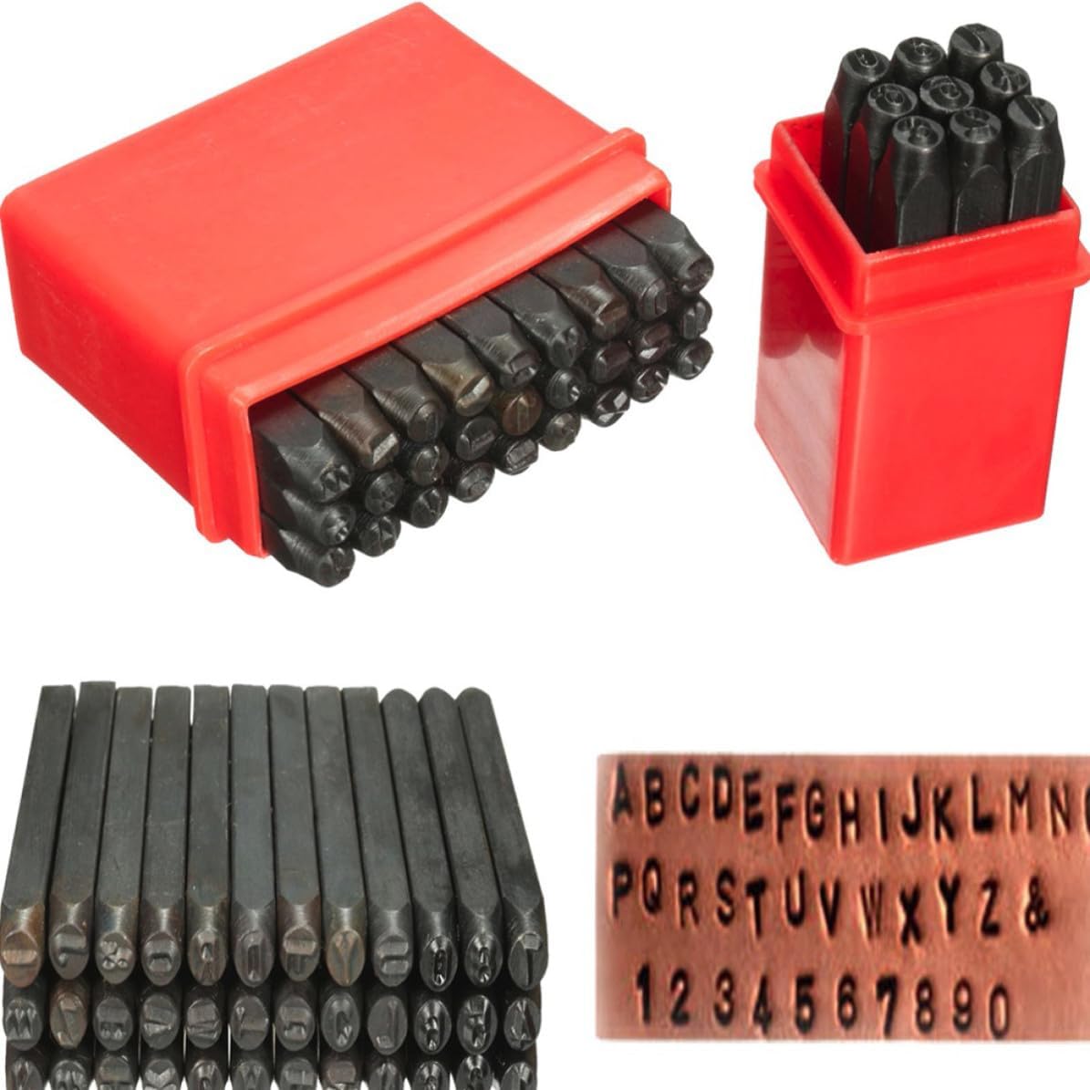 Garneck 36pcs Steel Punch Tool Set with 27 Letters and 9 Numbers for Metal Surfaces and Leather, Sandblasted Finish with Storage Box, Easy Storage and Transportation, for Scrapbooking