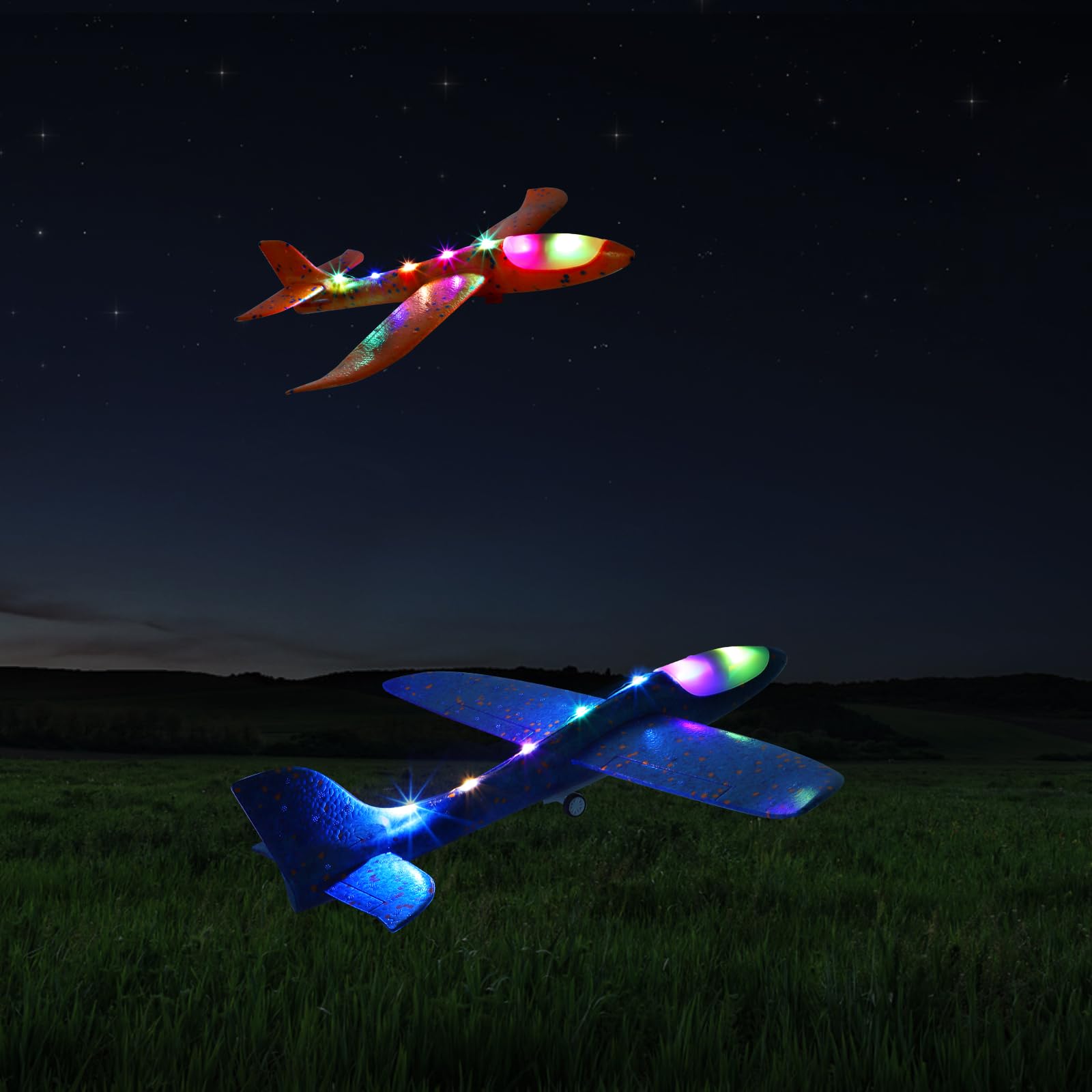 Avion Juguete Con Pistola, Aviones de Poliespan Avión Volador Planeadores Espuma Corcho Juego de Tiro Aire Libre Infantil Regalo Navidad Cumpleaños Pascua para Niños Niñas 3-8 Años