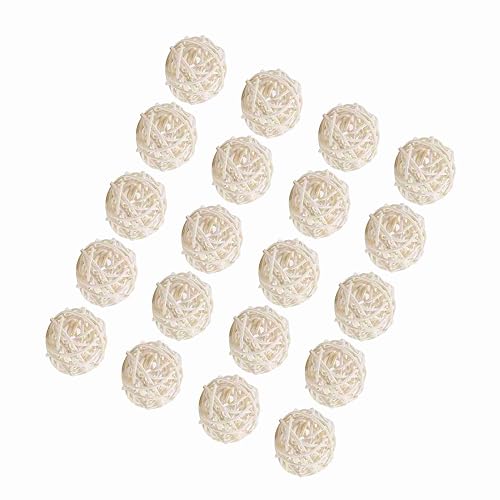 20 Bolas de Ratán para Aves Jaula Accesorios Juguetes Masticar Natural Decoración Colgante DIY Artesanía…