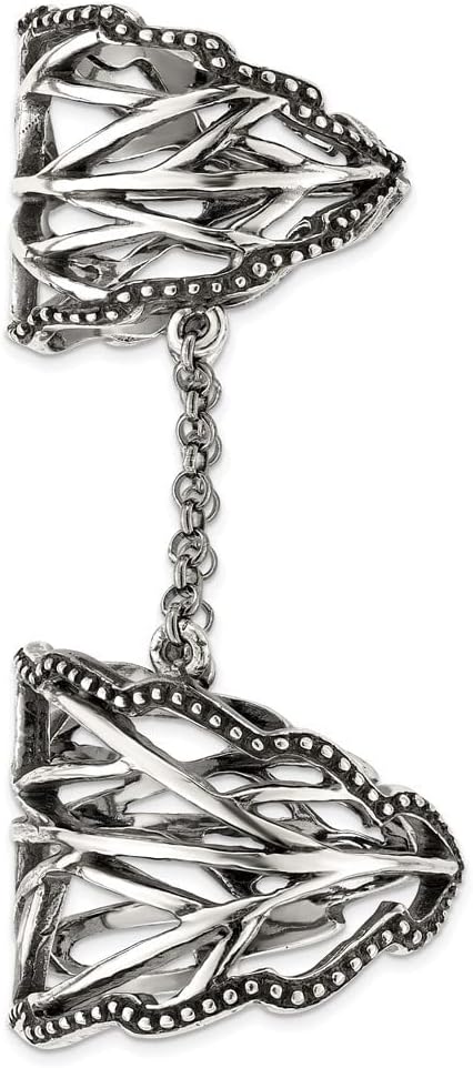 JewelryWeb - 925 Sterling Silver Oxidized Full Finger Ring - Adjustable Sterling Silver Rings for Women - Boho Jewelry- Handmade Wrap Ring - Image 4