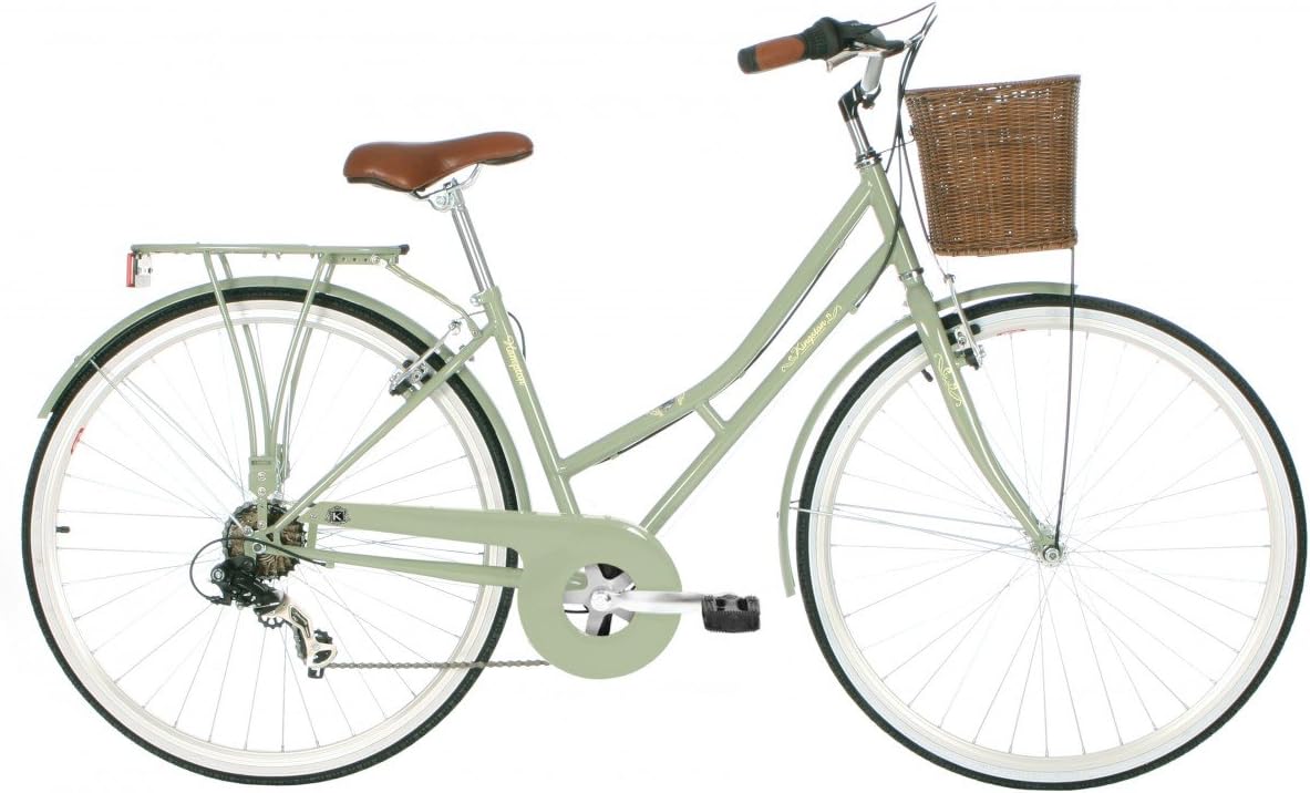 Kingston Hampton Ladies Classic Traditional Heritage Bicycle 7 Speed With Basket (6 Colour Options)