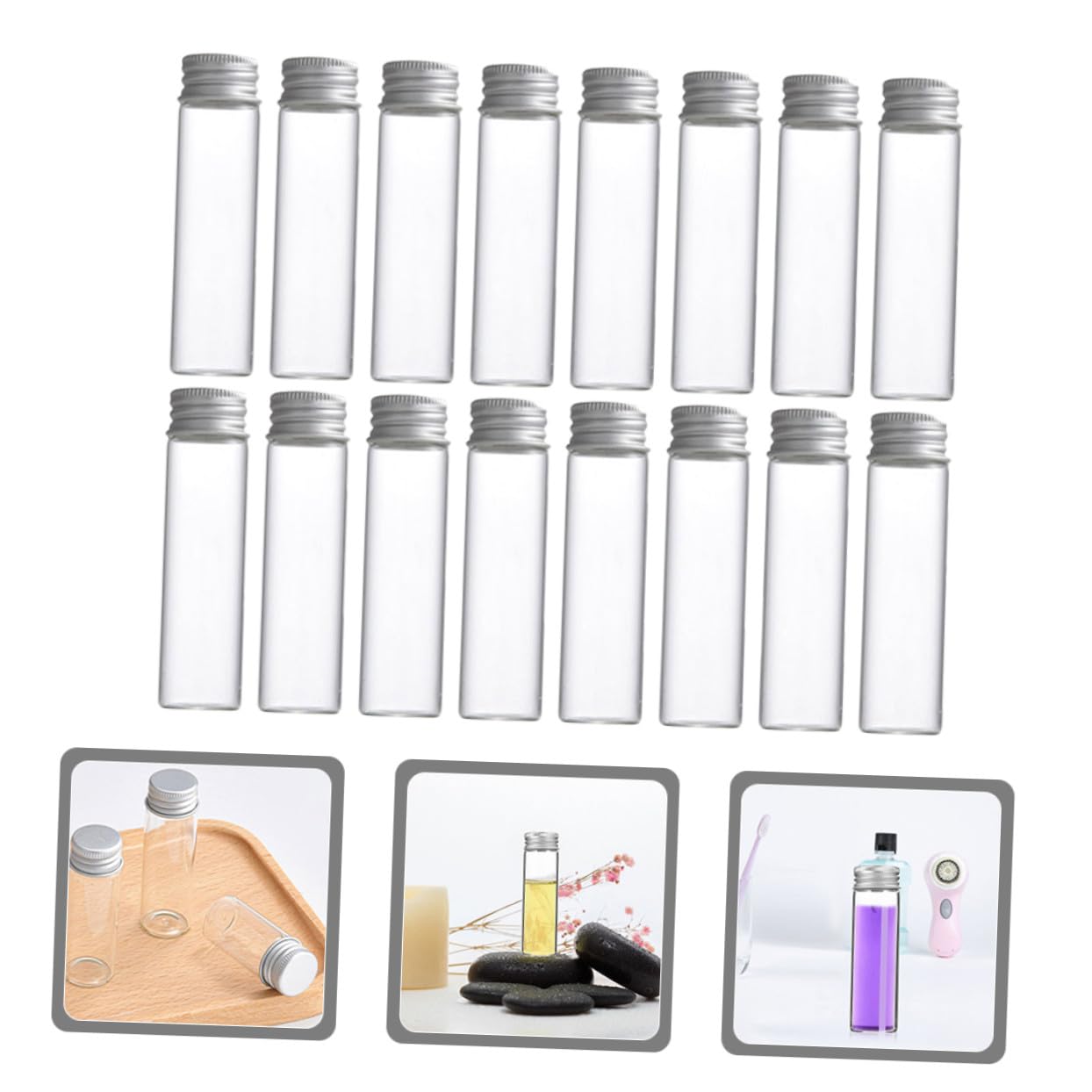 Cabilock 30piezas Frascos de Vidrio con Tapa de Rosca Frascos Pequeños Transparentes Botellas de Vidrio para Líquidos Manualidades Regalos de Fiesta Joyería y Cuentas