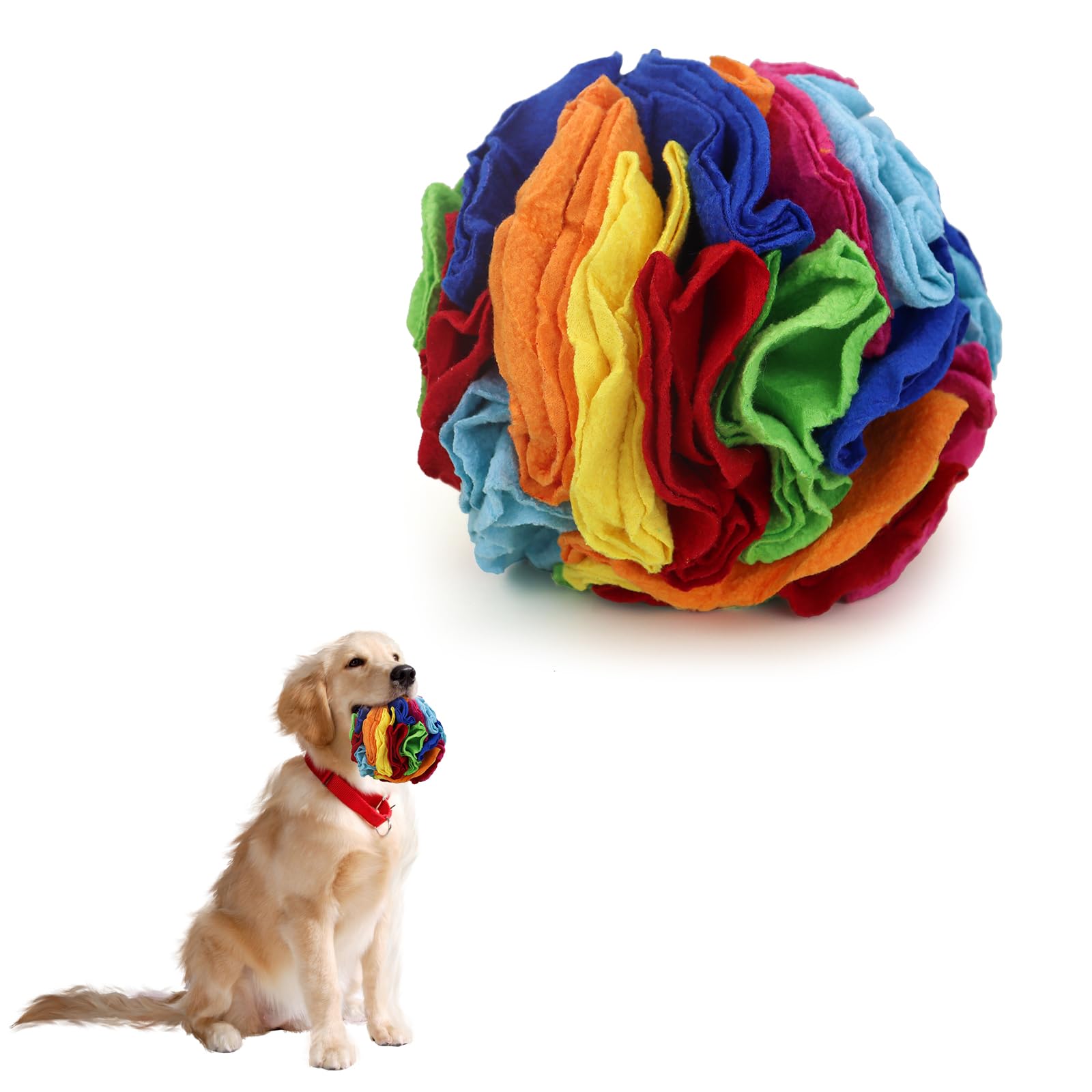 Andiker 5 9 Snuffle Ball for Dogs Plush Colorful Interactive Snuffle Ball Hide Treat Dog Puzzle Toy for