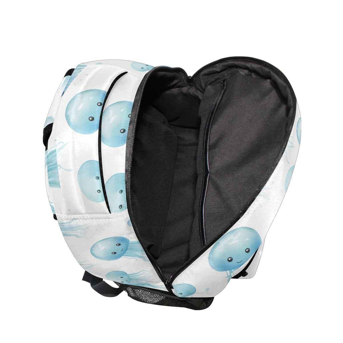 Sac à dos d'école avec méduses bleu océan avec grande capacité léger et durable pour étudiant, multicolore, S